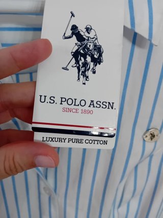 Vestido U.S. Polo Assn. Rayas Azul Blanco
