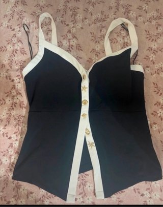 Top Zara Negro y Blanco