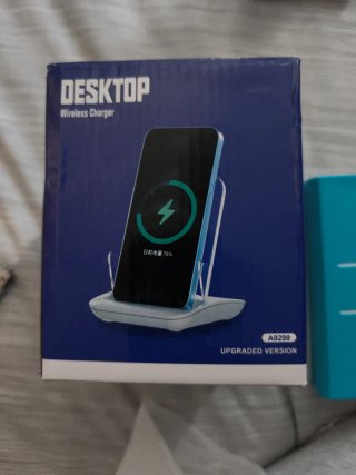 Cargador Inalámbrico Escritorio Azul/Blanco