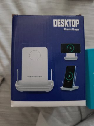 Cargador Inalámbrico Escritorio Azul/Blanco