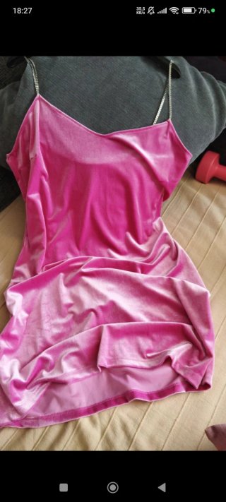 Vestido Mango Rosa Terciopelo