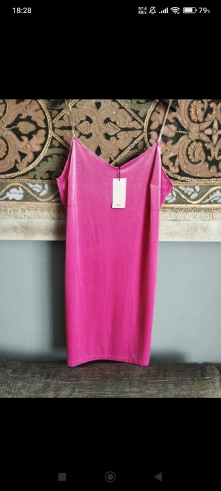 Vestido Mango Rosa Terciopelo