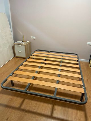 Base Cama 135x180cm Metal y Madera