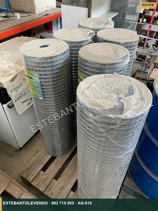 5 Rollos Malla Electrosoldada Galvanizada 25x25