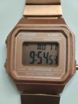 Reloj Casio Dorado Rosado Alarma Cronógrafo