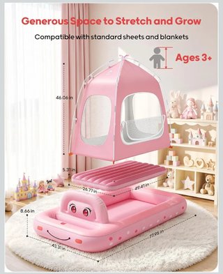 Cama hinchable infantil rosa