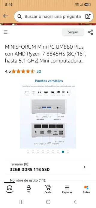 Minisforum um880plus Ryzen 7 8845HS