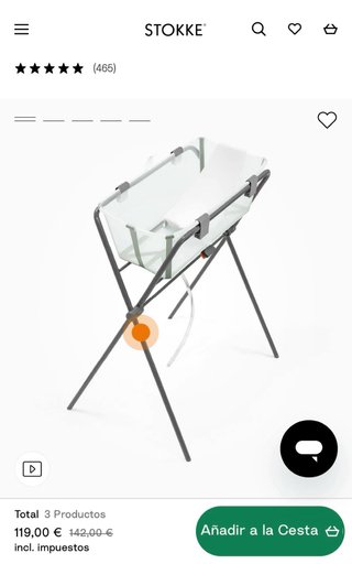 Bañera Stokke con estructura