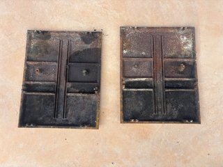 Placa chimenea hierro forjado antigua
