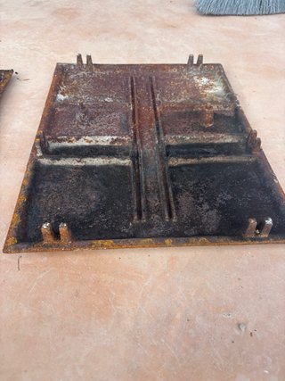 Placa chimenea hierro forjado antigua
