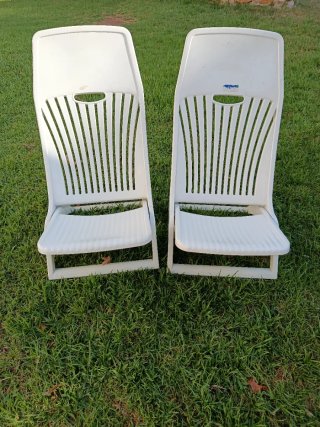 Silla Playa Plegable Blanca. 9 eur la unidad