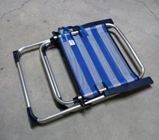 Silla de Playa Plegable Azul y Plateada