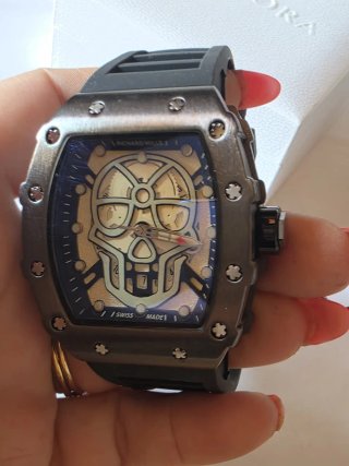 Reloj de Lujo Esqueleto Azul/Gris