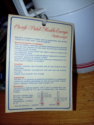 Jarra Isotermo Valira Modelo Europa