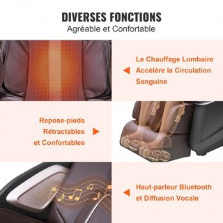 Sillón de Masaje de Cuerpo Completo, Reclinador de Masaje en Gravedad Cero SL-Track, Shiatsu 3D, Escaneo Corporal, Calefacción, Altavoz Bluetooth, Bolsas de Aire para Sala de Estar, Hogar