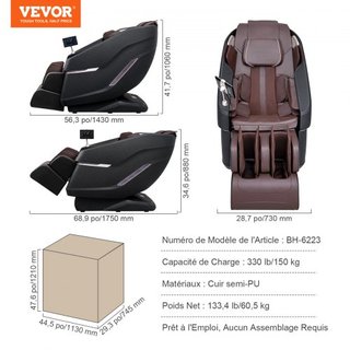 Sillón de Masaje de Cuerpo Completo, Reclinador de Masaje en Gravedad Cero SL-Track, Shiatsu 3D, Escaneo Corporal, Calefacción, Altavoz Bluetooth, Bolsas de Aire para Sala de Estar, Hogar