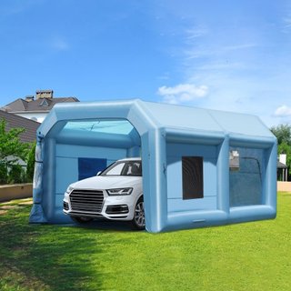 Cabina de Pintura Inflable, 21 x 13.5 x 9.8 pies/6.4 x 4.1 x 3 m Cabina de Spray Inflable, con Soplador Potente de 1100W y Sistema de Filtro de Aire, Cabina de Pintura Portátil para Vehículos de T...
