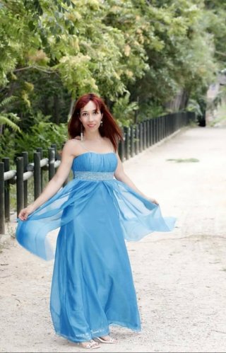 Vestido largo fiesta azul