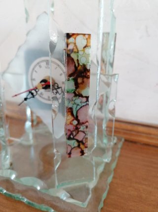 Orologio da tavolo in vetro