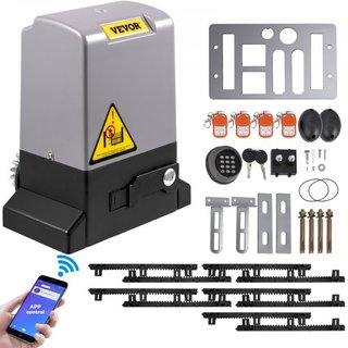 Apertura de Puerta Corredera, 1800 KG 5 m, Puerta Corredera Automática con 4 Controladores Remotos y Control por APP, Motor de Puerta Corredera Eléctrico para Entrada, Kit Completo de Hardware de ...