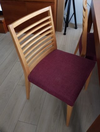 Mesa comedor y 6 sillas madera cerezo