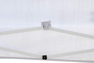 Toldo Plegable Con Cuerdas Y Estacas De Jardín Tejido Oxford 2.95X2.95M Blanco