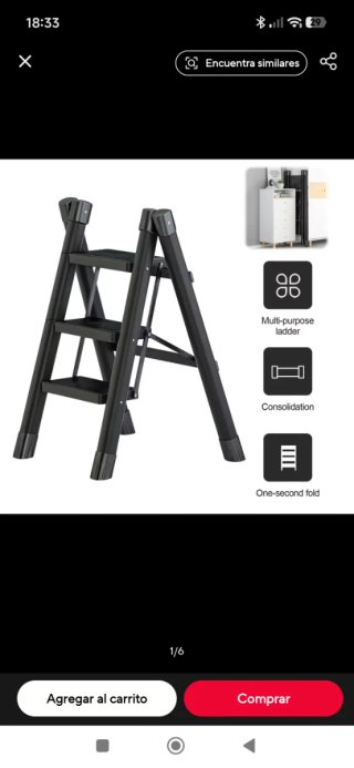 Escalera taburete plegable