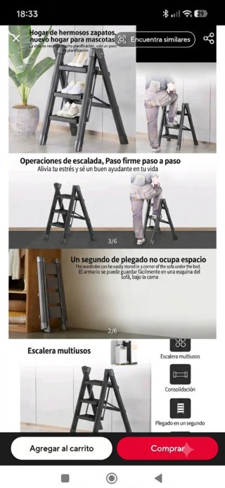 Escalera taburete plegable