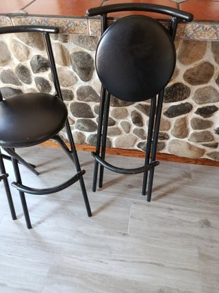 3 Sillas Altas Plegables Negras