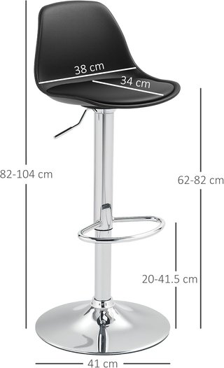 Set di 2 Sgabelli da Bar con Altezza Regolabile, Sgabelli da Cucina alti in PU con Schienale, Poggiapiedi e Sedile Morbido, Struttura in Acciaio, Sedie da Bar Alte Girevoli a 360°, per Bar...