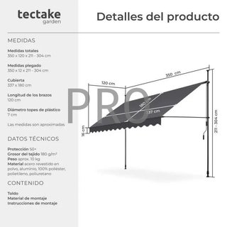 Toldo plegable para balcón