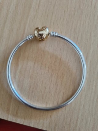 Pulsera Pandora Corazón Oro y Plata