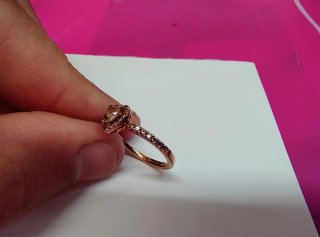 Anillo Pandora oro rosa 14k