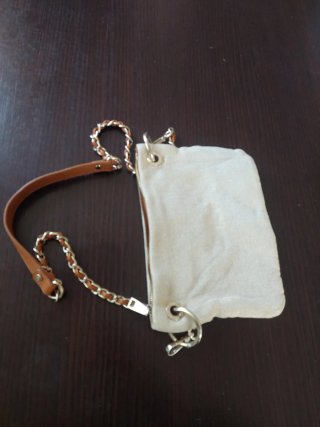 Bolso Gloria Ortiz beige y dorado