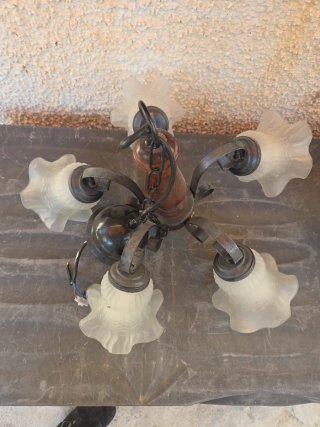 Lámpara colgante estilo vintage madera y metal