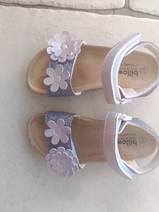 Sandali bimba Billowy con fiori glitterate lilla