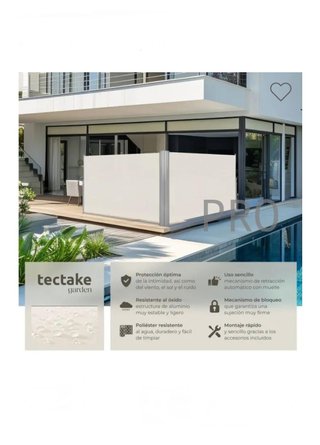 Toldo doble lateral de aluminio 2x6m