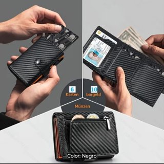 Cartera Hombre Exclusiva Negra y Verde