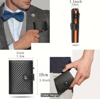 Cartera Hombre Exclusiva Negra y Verde