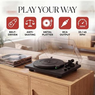 Tocadiscos VULKKANO TD20 cápsula AT-VM95E NUEVO