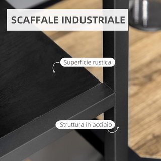 Estantería de 7 Niveles, Estantería Vertical Ahorradora de Espacio, Estructura de Acero, Estante para Soggiorno Dormitorio Oficina Estudio, Industrial, 83X34X180 Cm, Negro