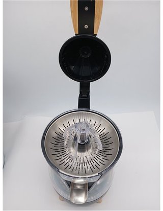 Princess 201862 Exprimidor eléctrico Pure - acabados en bambú - con palanca de prensado y jarra de litro extraíble - lujoso diseño