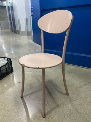 10 Sillas Vintage Madera y Metal Rosa
