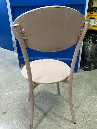 10 Sillas Vintage Madera y Metal Rosa
