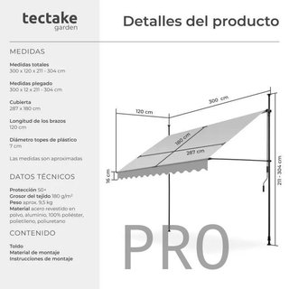 Toldo plegable para balcón