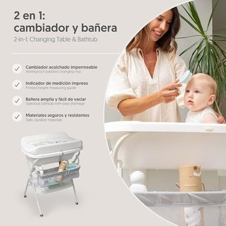 Cambiador y bañera para bebé plegable