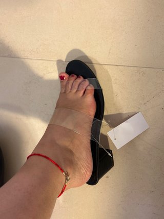Zapatos tacón transparente negros talla 40