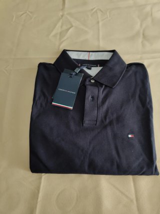 Polo Tommy Hilfiger Hombre Manga Larga azul
