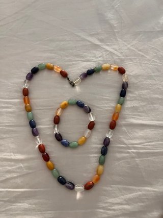 Conjunto collar y pulsera piedras naturales