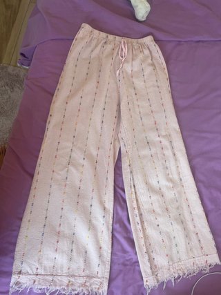 Pantalón de lino multicolor talla única
